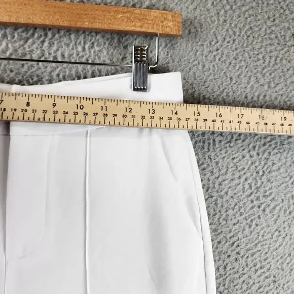 Alice +Olivia Dylan High Waist Wide Leg Pants Women's 4 White Hook & Eye Closure - Picture 5 of 13